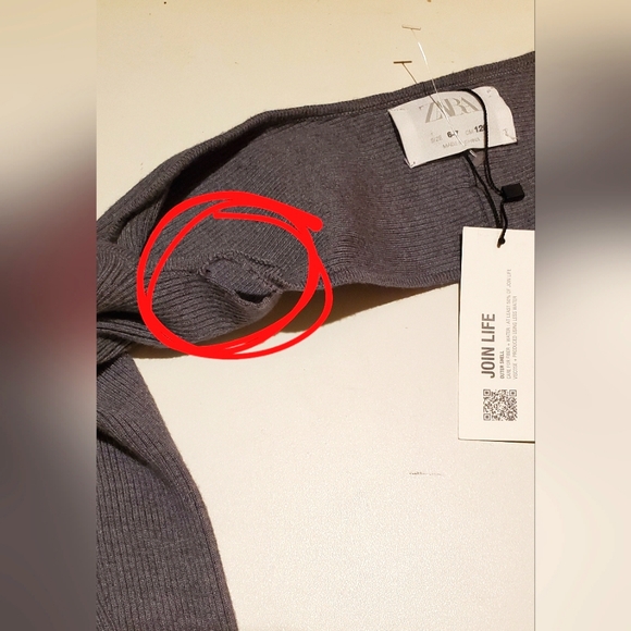 Zara NWT Girl's Ribbed Knit Arm Warmers Shrug Size 6/7 - Picture 3 of 4